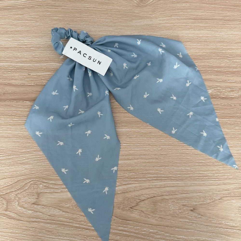 Pacsun Playboy NEW Long Scrunchie One Size Blue Coquette Preppy